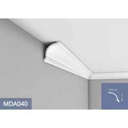 LISTWA SUFITOWA, MDA040, Mardom Decor, delikatnie, zdobiona ornamentami, sztukateria, wewnętrzna, klasyczna, łukowata, wytrzymał