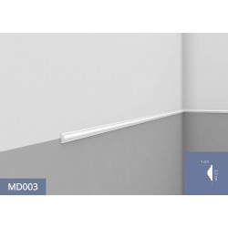LISTWA ŚCIENNA MD003 MARDOM DECOR Biała gładka z delikatnym wzorem