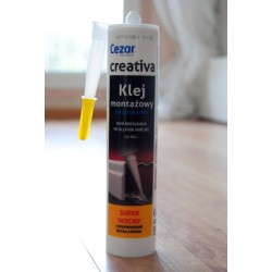 Klej CREATIVA by Cezar montażowy 300ml - C300 do sztukaterii, super mocny, szybko schnący 