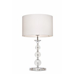 LAMPA STOŁOWA REA RLT93163-1W Zuma Line, lampy stołowe, nowoczesne, białe, eleganckie, stylowe, do sypialni, abażur biały