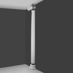 PÓŁKOLUMNA K1101 LUXXUS ORAC DECOR, SZTUKATERIA WEWNĘTRZNA, GŁADKA, TRZON PÓŁKOLUMNY, KLASYCZNY, ŚCIENNA, STYLOWA, ODPORNA
