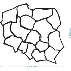 Dekoracja z metalu na ścianę, POLSKA, FLOXXY, mapa polski, dekoracja ściany