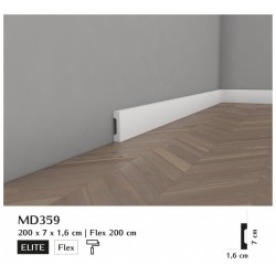 ELASTYCZNA, BIAŁA LISTWA PRZYPODŁOGOWA, MD359F, MARDOM DECOR, elite, SZTUKATERIA, GŁADKA, NOWOCZESNA, WYTRZYMAŁA, WODOODPORNA