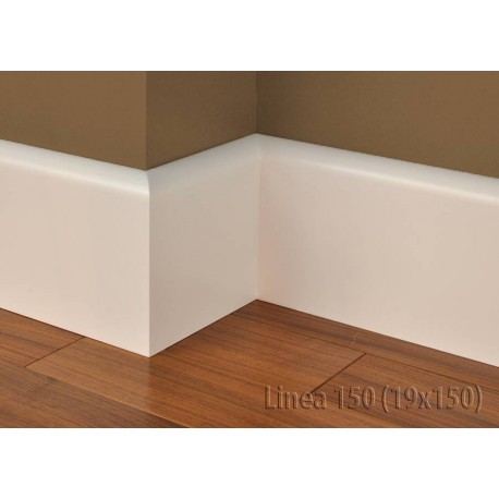 LINEA 150, LAGRUS, GŁADKA, LAKIEROWANA, BIAŁA, LISTWA PRZYPODŁOGOWA MDF, LAKIEROWANA LISTWA MDF, BIAŁA MDF, DEKORPLANET, BIAŁE L