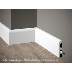 LISTWA PRZYPODŁOGOWA MD355P, LISTWY PRZYPODŁOGOWE MARDOM DECOR, ScratchShield®, BIAŁA LISTWA PODŁOGOWA, BIAŁE LISTWY MARDOM, GŁA