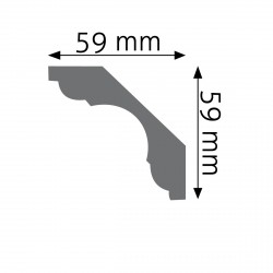 LISTWA PRZYSUFITOWA, LGG-03, CREATIVA, GŁADKA, BIAŁA, SZTUKATERIA, WEWNĘTRZNA, GZYMS, LISTWY SUFITOWE