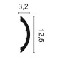 PROFIL ŚCIENNY P3070 RADIUS ULF MORITZ ORAC DECOR, SZTUKATERIA, LEKKA, GŁADKA, WYTRZYMAŁA, NA KLEJ, MATERIAŁ PUROTOUCH