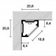 PROFILPAS LPO213, LISTWA NAROŻNA LED, LISTWA LED NAROŻNA, PROFIL LED KĄTOWY NAROŻNY, OŚWIETLENIE LED NAROŻNE, LISTWA LED KĄTOWA,