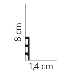 MD014P GŁADKA LAKIEROWANA LISTWA PRZYPODŁOGOWA MARDOM DECOR ELITE O WYSOKOŚCI 8 CM. PROFIL LISTWY PODŁOGOWEJ GŁADKI BIAŁY