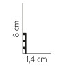 MD014P GŁADKA LAKIEROWANA LISTWA PRZYPODŁOGOWA MARDOM DECOR ELITE O WYSOKOŚCI 8 CM. PROFIL LISTWY PODŁOGOWEJ GŁADKI BIAŁY