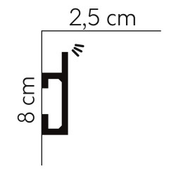 QL019P LISTWA ŚCIENNA LED, MARDOM DECOR PURE, MALOWANA LISTWA ŚCIENNA LED, LISTWA ŚCIENNA LEDOWA MALOWANA, BIAŁA LISTWA LED ŚCIE