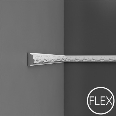 PROFIL ŚCIENNY FLEX P1020F LUXXUS ORAC DECOR, LISTWA ŚCIENNA, ELASTYCZNA, ORNAMENTALNA, ZDOBIONA, KLASYCZNA, GIĘTKA, SZTUKATERIA