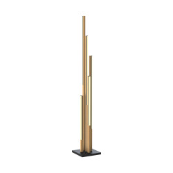 Lampa podłogowa czarna-drewno Eliot | Dekorplanet