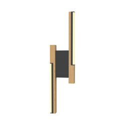 Kinkiet czarny-drewno-wood mb4980-2b-3bmt eliot | Dekorplanet