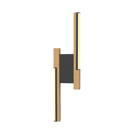 Kinkiet czarny-drewno-wood mb4980-2b-3bmt eliot | Dekorplanet