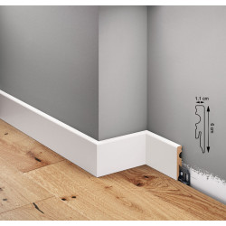 LISTWA PRZYPODŁOGOWA MDF BIAŁA, LMDF-02 CREATIVA, LISTWY PRZYPODŁOGOWE MDF, Listwa podłogowa biała, listwy podłogowe białe