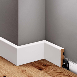 Listwa przypodłogowa biała lakierowana, LMDF-01M Creativa, lakierowane listwy podłogowe Creativa, białe lakierowane listwy MDF, 