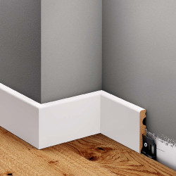 Listwa przypodłogowa biała lakierowana LMDF-02M Creativa, białe lakierowane listwy podłogowe LMDF-02M, LMDF-02M lakierowane na b