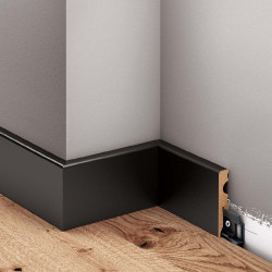 Czarna listwa podłogowa lakierowana, LMDF-02MC Creativa, Czarne listwy podłogowe lakierowane, lakierowana listwa MDF, Czarne lis