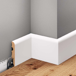 Biała lakierowana listwa przypodłogowa LMDF-03M Creativa, listwy przypodłogowe lakierowane LMDF, Białe lakierowane listwy MDF