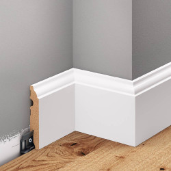 lakierowana biała listwa LMDF-06M Creativa, białe listwy podłogowe LMDF-06M Creativa, lakierowane białe listwy MDF, Listwy przyp