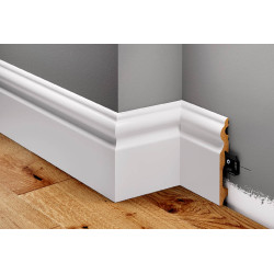 LMDF-08M białe listwy przypodłogowe MDF, lakierowane na biało LMDF-08M Creativa, Białe listwy podłogowe MDF, listwy przypodłogow