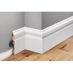 Biała lakierowana listwa podłogowa LMDF-08M Creativa, białe listwy LMDF-08M Creativa, Listwy MDF białe lakierowane, białe listwy