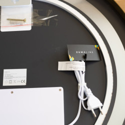 Lustro LED łazienkowe INOX okrągłe podświetlane z trzema barwami światła