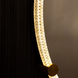 Lustro łazienkowe LED 60 cm okrągłe czarne z podświetleniem LED