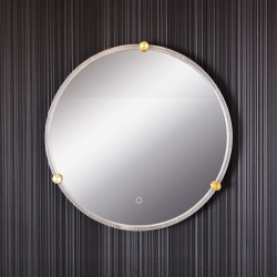 Lustro LED okrągłe 60 cm czarne podświetlane lustro łazienkowe