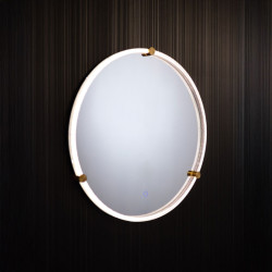 Lustro LED 60 cm okrągłe czarne lustro podświetlane łazienkowe