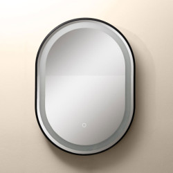 Lustro LED D2383, owalne lustro łazienkowe z podświetleniem, lustro LED do łazienki, eleganckie lustro nowoczesne