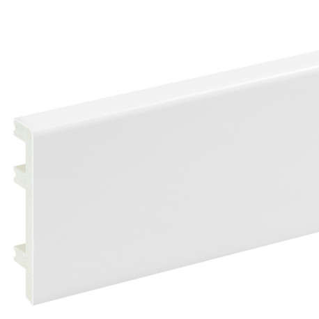 Listwa podłogowa biała pcv STL80-9003 Creativa, białe listwy podłogowe, białe listwy podłogowe wodoodporne, listwy przypodłogowe