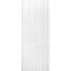 Lamele ścienne białe L0301P Largo Mardom Decor zamontowane na ścianie w salonie. Pionowe pasy optycznie podwyższają wnętrze i na