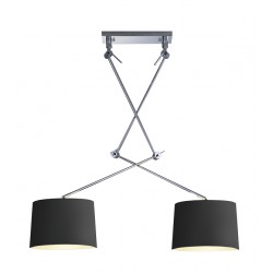 Lampa ADAM 2 S BLACK PENDANT MD2299-2S black/apricot Metal/fa Azzardo