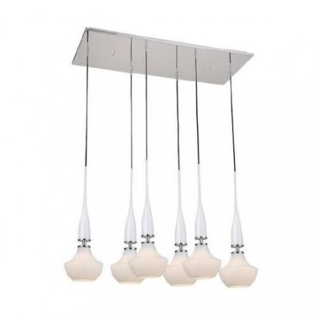 Lampa TASOS 6 pendant MD2095-6W metal/glass chrome/whi Azzardo